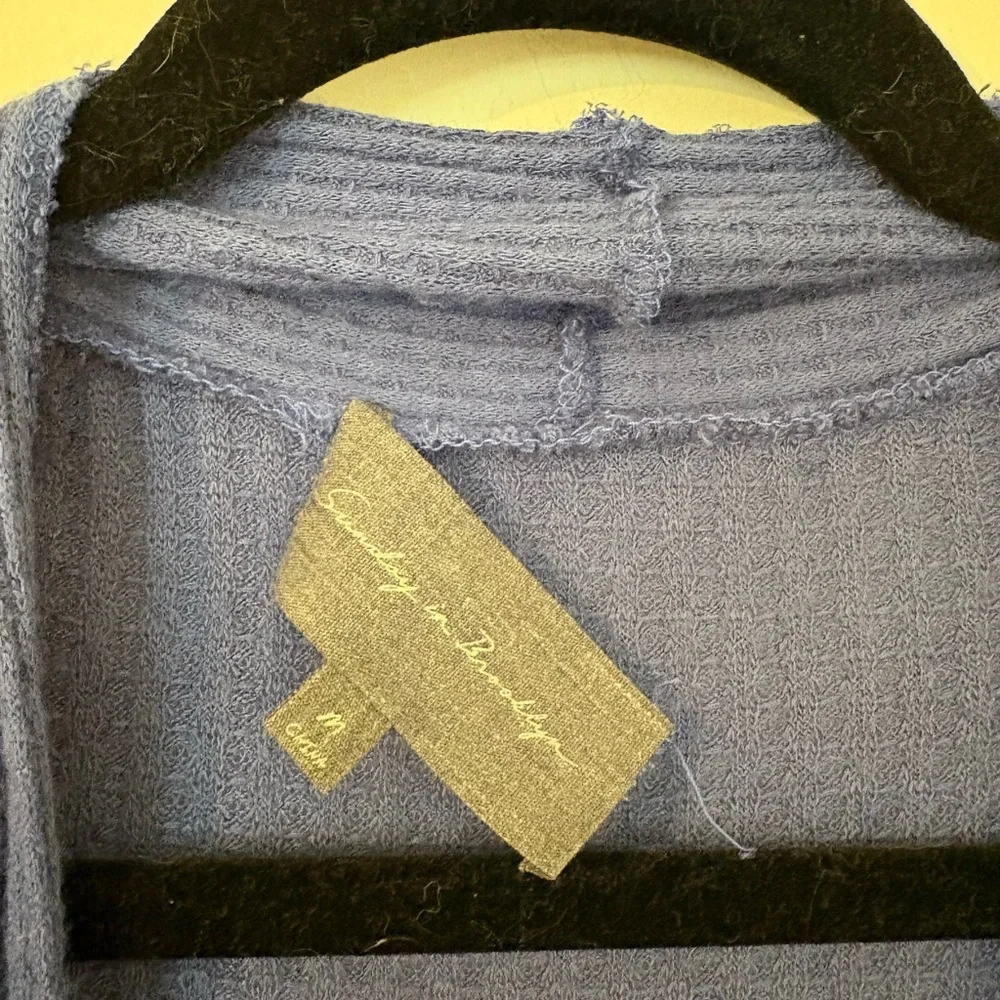 Anthropologie | Sunday in Brooklyn Blue Minnie Waffle Cardigan, Size Medium - Picture 3 of 11